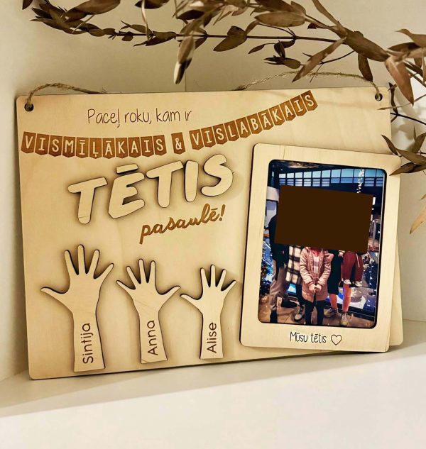 Mīļa personalizēta dāvana tētim ♡ Paceļ roku - kam ir vismīļākais un vislabākais tētis pasaulē!