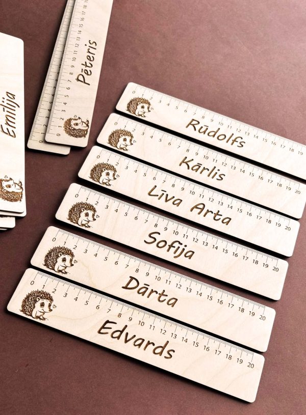 Personalizēts koka lineāls ar vārdu | 20 cm - Image 12