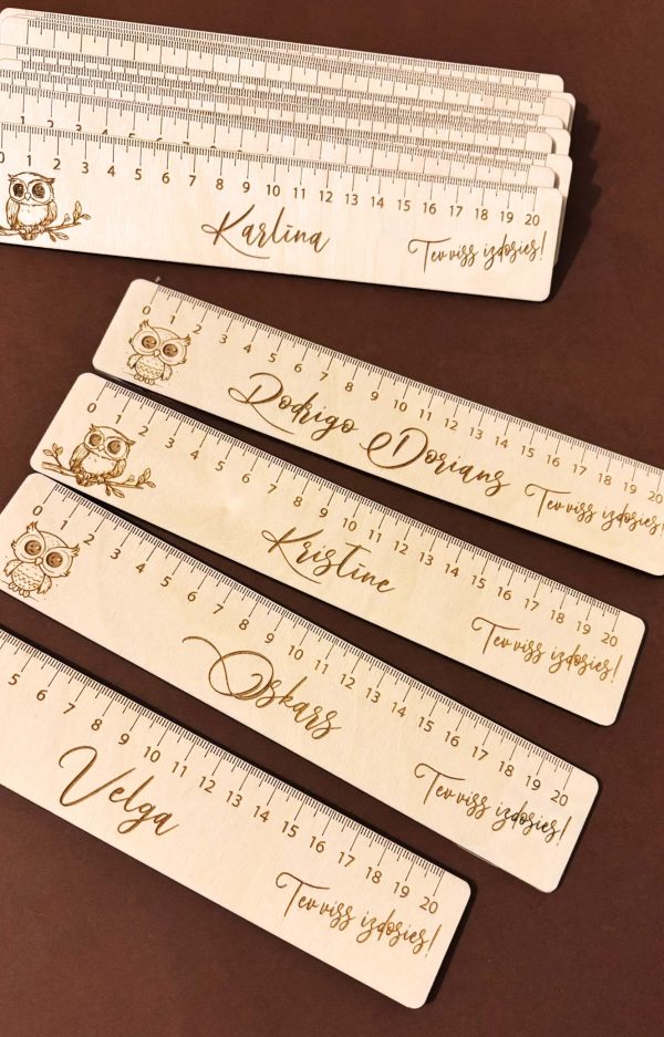 Personalizēts koka lineāls ar vārdu | 20 cm - Image 14