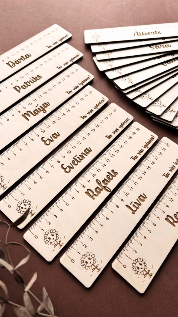 Personalizēts koka lineāls ar vārdu | 20 cm - Image 13