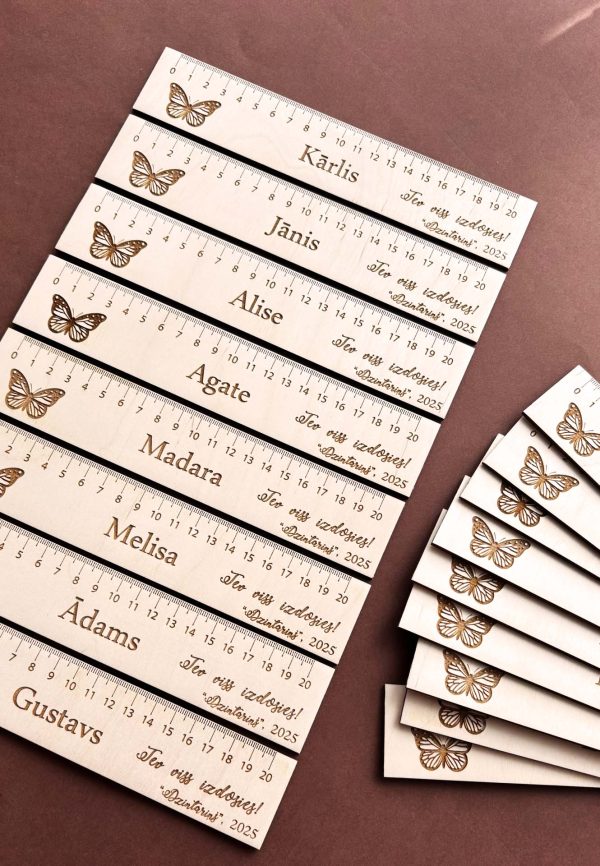 Personalizēts koka lineāls ar vārdu | 20 cm - Image 17