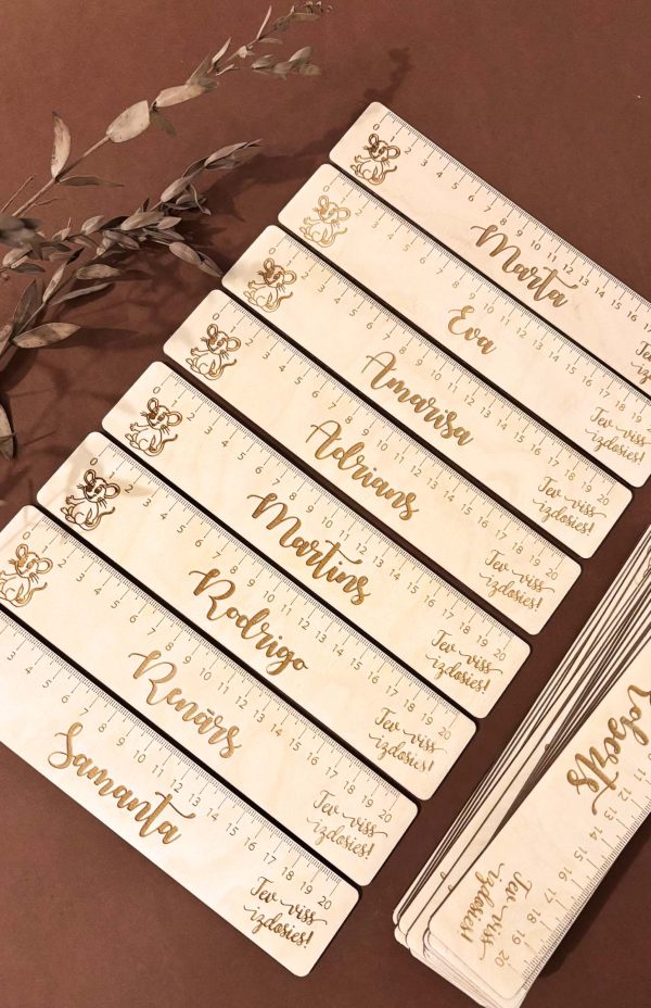 Personalizēts koka lineāls ar vārdu | 20 cm - Image 19