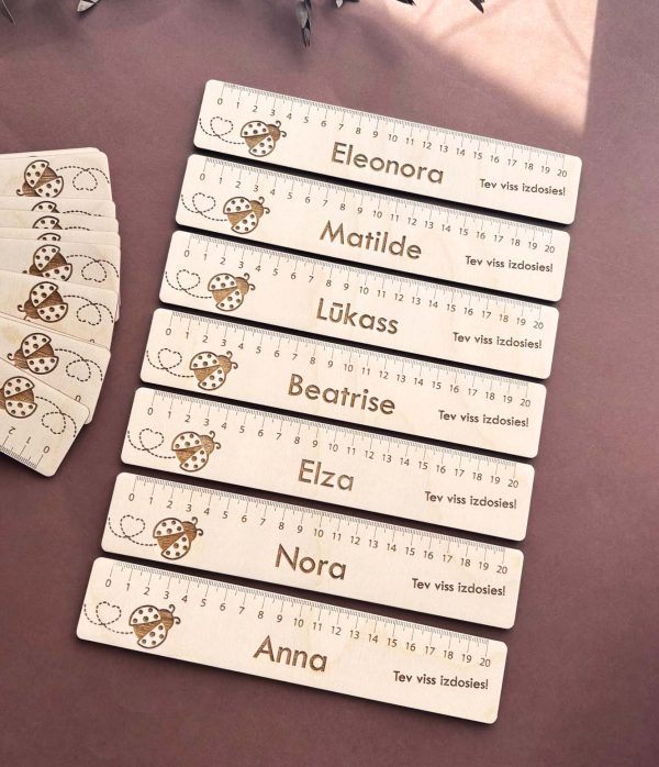 Personalizēts koka lineāls ar vārdu | 20 cm - Image 20