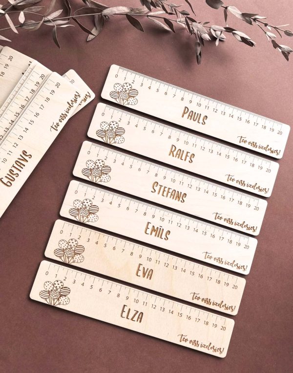 Personalizēts koka lineāls ar vārdu | 20 cm - Image 21