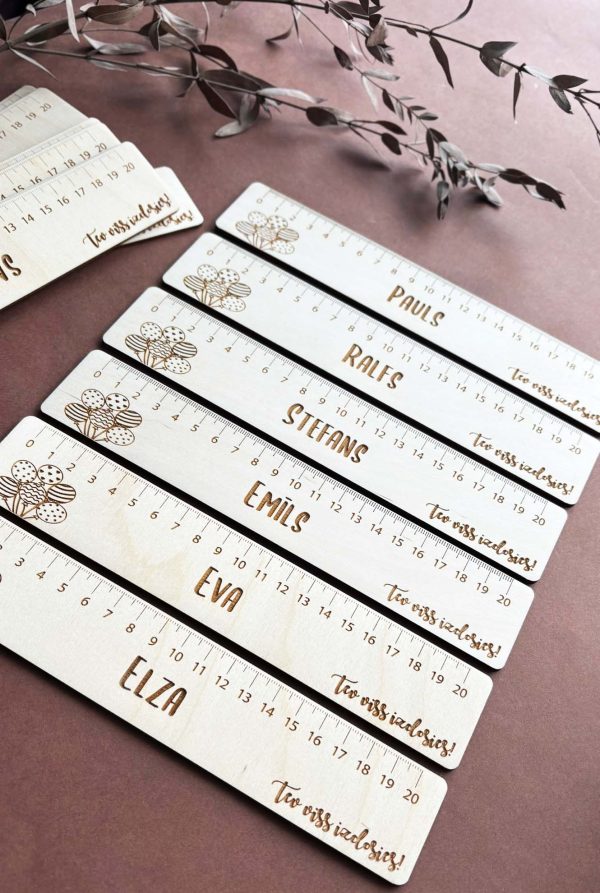 Personalizēts koka lineāls ar vārdu | 20 cm - Image 22