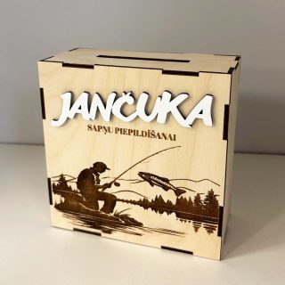 Dāvana MAKŠĶERNIEKAM | Personalizēta koka krājkase | mērķa krājkase ar cipariem