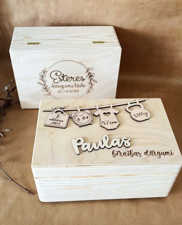 Atmiņu kaste ♡ Bērnības dārgumu lāde | personalizēta dāvana bērnam - Image 4