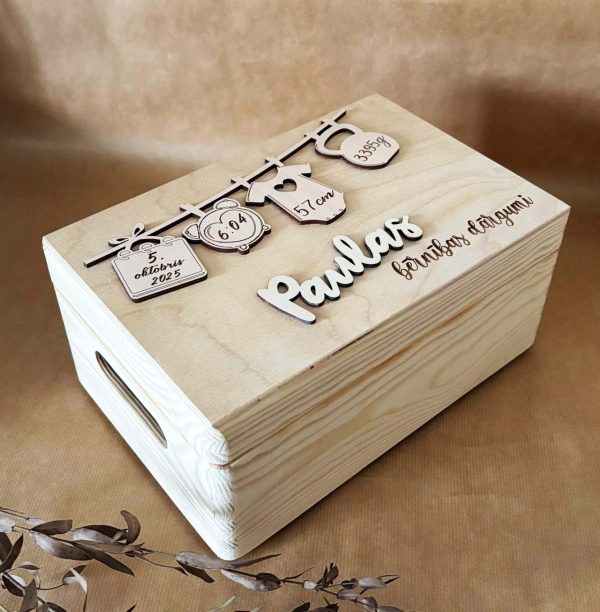 Atmiņu kaste ♡ Bērnības dārgumu lāde | personalizēta dāvana bērnam - Image 10