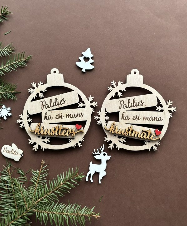 Personalizēts Ziemassvētku eglītes rotājums ar vārdiem vai vēlējumiem 🌲 oriģināla dāvana - Image 6