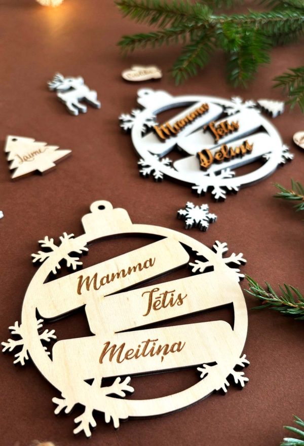 Personalizēts Ziemassvētku eglītes rotājums ar vārdiem vai vēlējumiem 🌲 oriģināla dāvana - Image 2