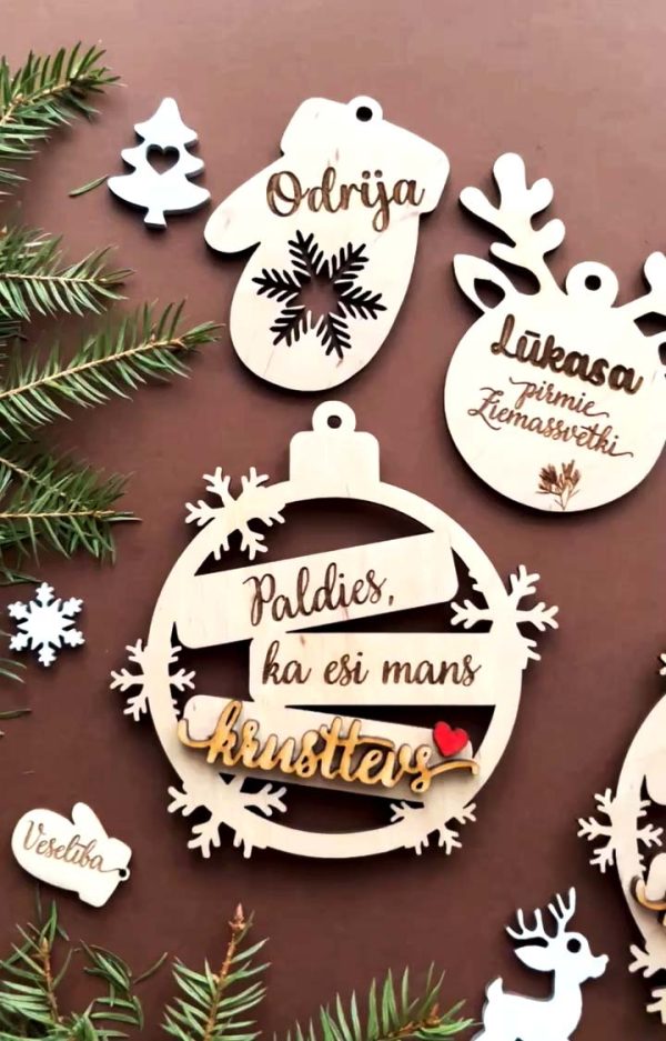 Personalizēts Ziemassvētku eglītes rotājums ar vārdiem vai vēlējumiem 🌲 oriģināla dāvana - Image 7