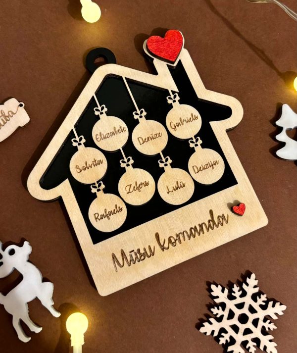 Personalizēts Ziemassvētku eglītes rotājums ♡ Mājiņa ar vārdiem vai vēlējumiem 🌲 - Image 10