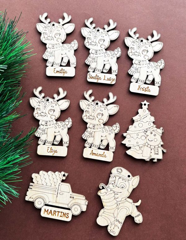 Krāsojami koka Ziemassvētku rotājumi bērniem 🌲 izkrāso un izrotā pats - Image 10