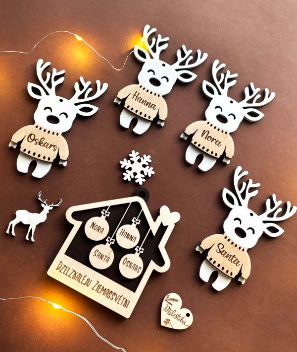 Personalizēts Ziemassvētku eglītes rotājums ♡ Mājiņa ar vārdiem vai vēlējumiem 🌲 - Image 9