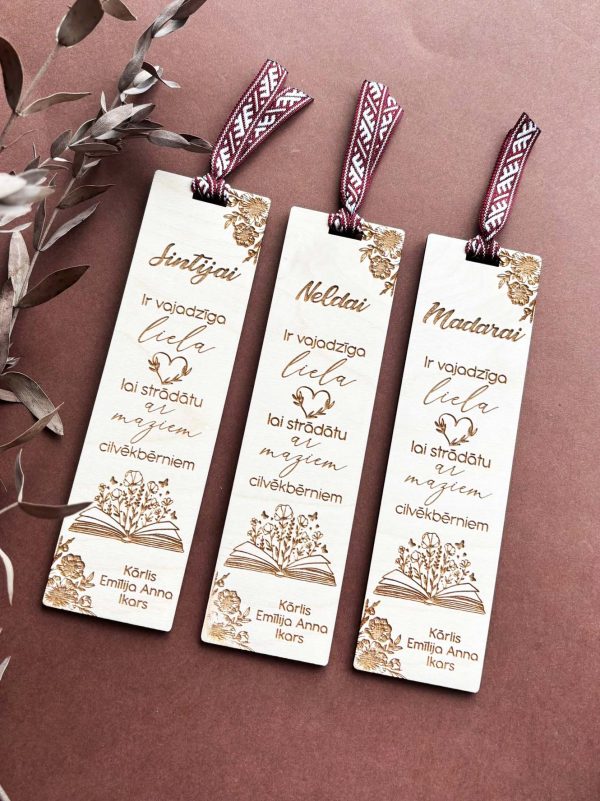 Koka grāmatzīme ar personalizētu gravējumu skolotājai | audzinātājai | audzēkņiem - Image 8