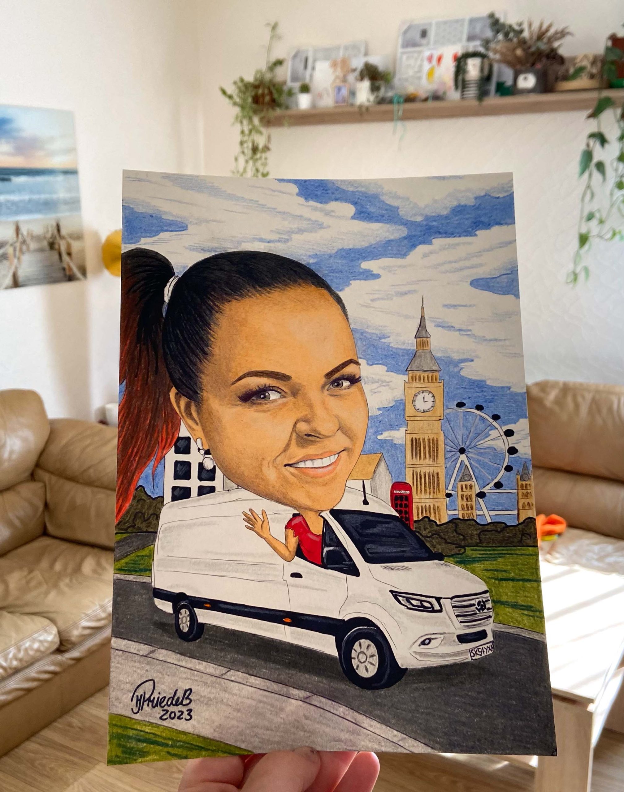 1 cilvēks A4 formātā ♥ Personalizēta karikatūra ar pildītu fonu | zīmējums - Image 19