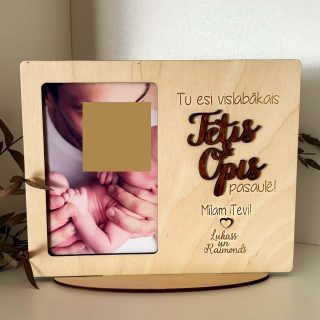 Personalizēta dāvana TĒTIM | OPIM ♥ personalizējams koka foto rāmis