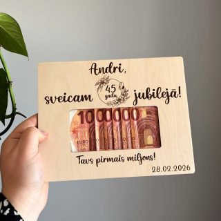 Tavs pirmais miljons | Koka naudas rāmītis ar personalizāciju
