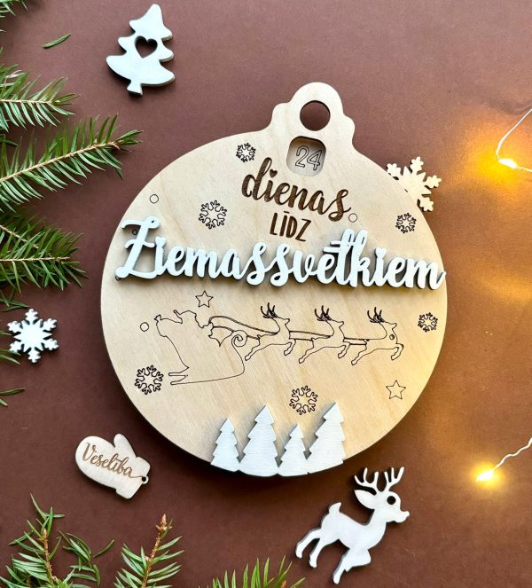 Laika atskaites dekors Ziemassvētkiem ♡ atlikušās dienas līdz svētkiem 🌲