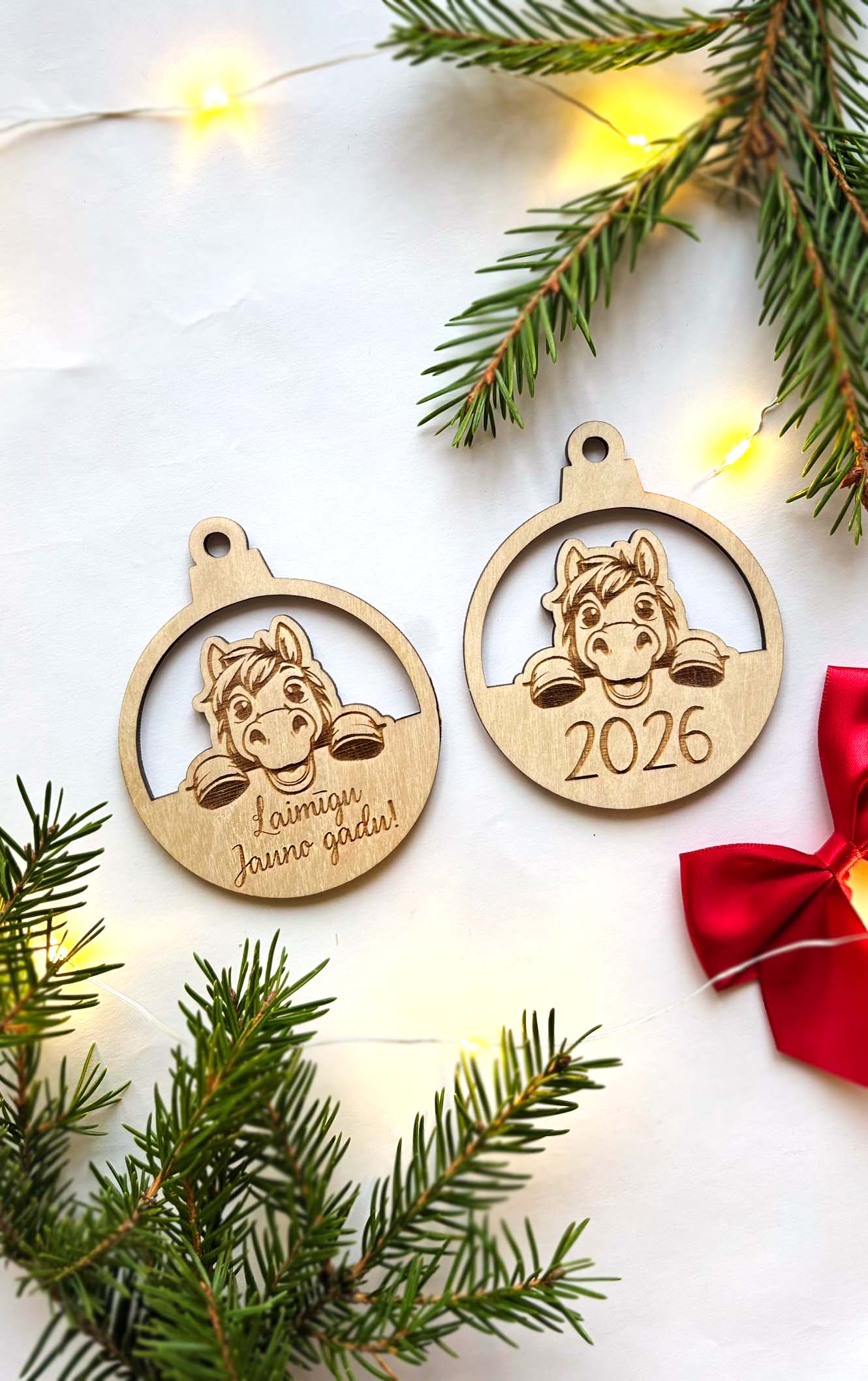 ZIRGA GADS 2026 | Personalizējams Jaunā gada rotājums ar tekstu - Image 2