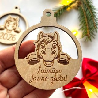 ZIRGA GADS 2026 | Personalizējams Jaunā gada rotājums ar tekstu