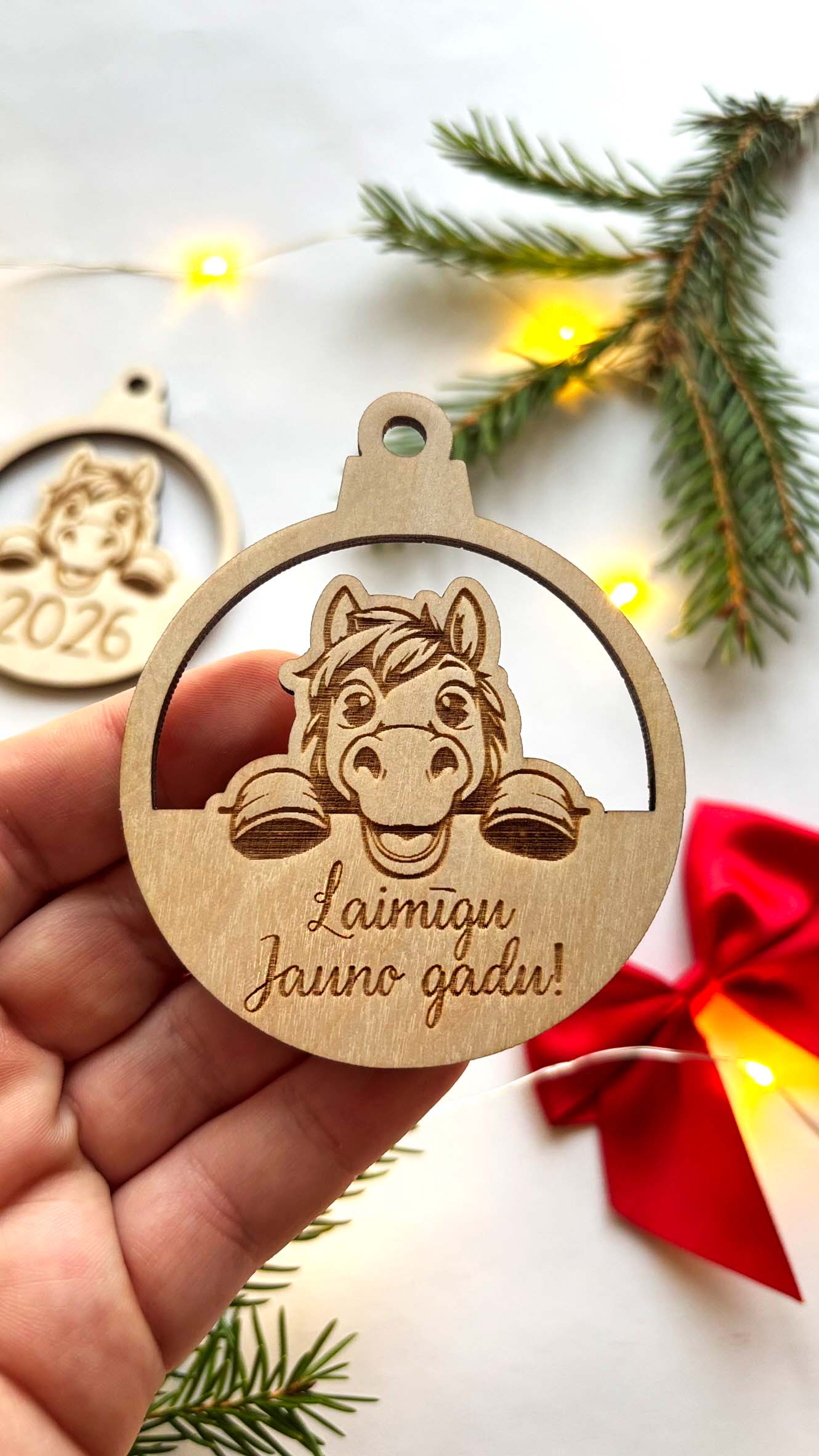 ZIRGA GADS 2026 | Personalizējams Jaunā gada rotājums ar tekstu