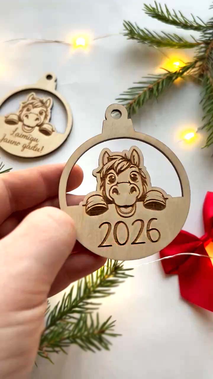 ZIRGA GADS 2026 | Personalizējams Jaunā gada rotājums ar tekstu - Image 3