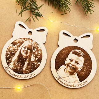 Personalizēts Ziemassvētku eglītes rotājums ar gravētu bildi ♥