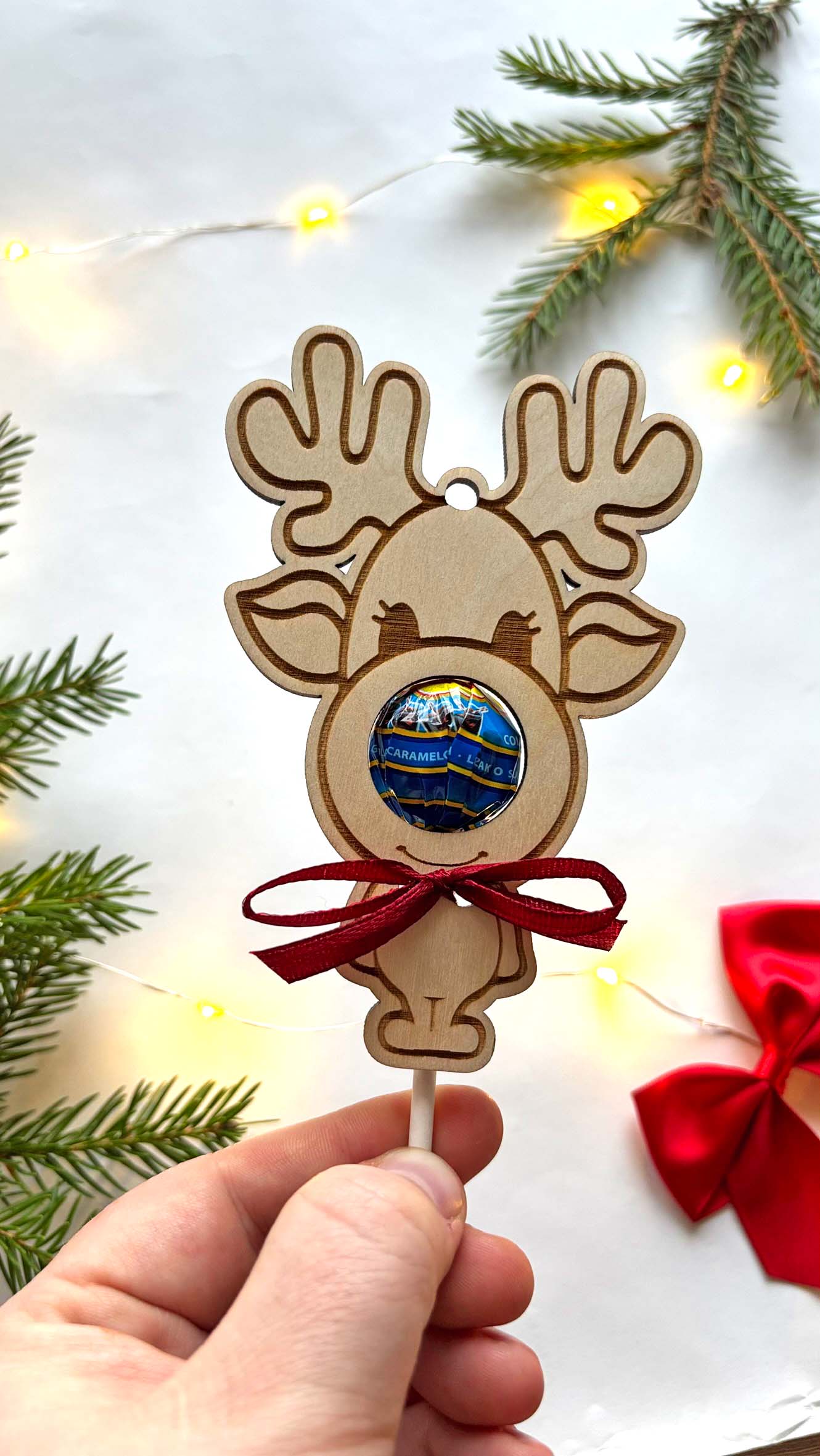 Koka Ziemassvētku rotājumi ar ievietojamu ledeni ♡ Ziemassvētku dāvana bērniem - Image 6