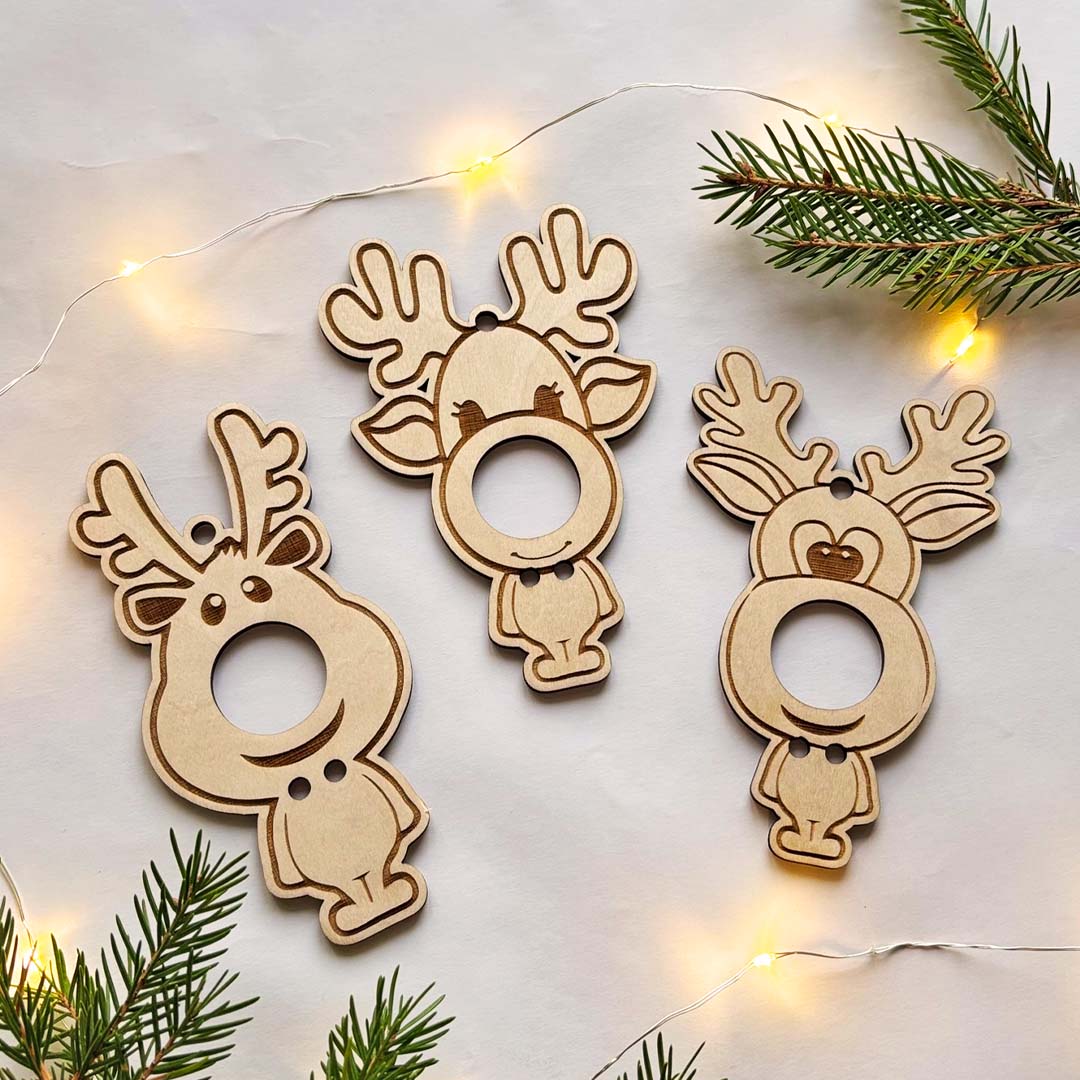 Koka Ziemassvētku rotājumi ar ievietojamu ledeni ♡ Ziemassvētku dāvana bērniem - Image 3