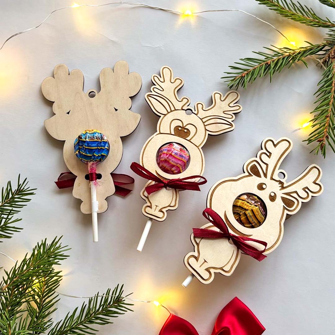 Koka Ziemassvētku rotājumi ar ievietojamu ledeni ♡ Ziemassvētku dāvana bērniem - Image 5