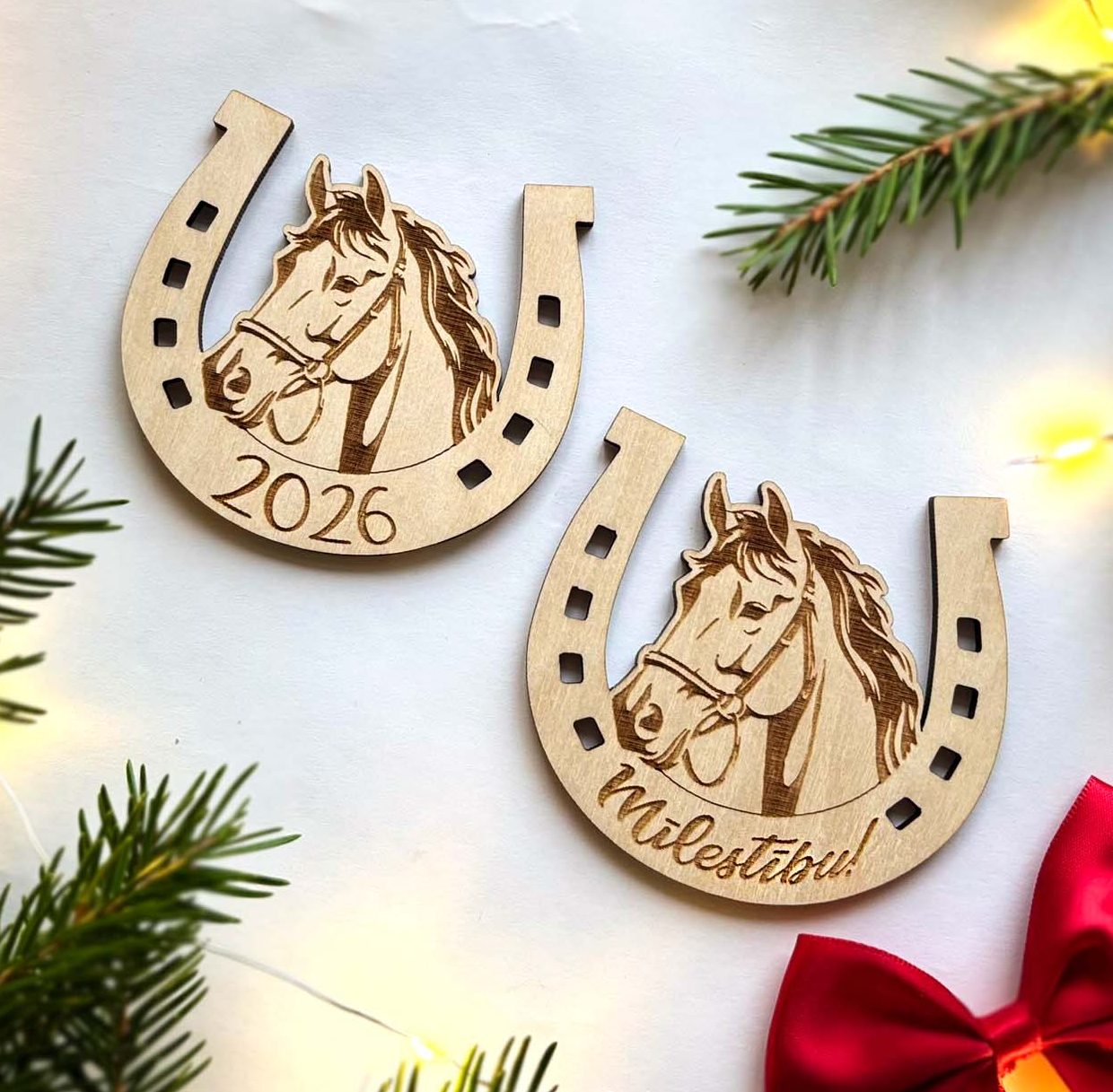 ZIRGA GADS 2026 | Personalizējams Jaunā gada rotājums ar vārdu vai vēlējumu