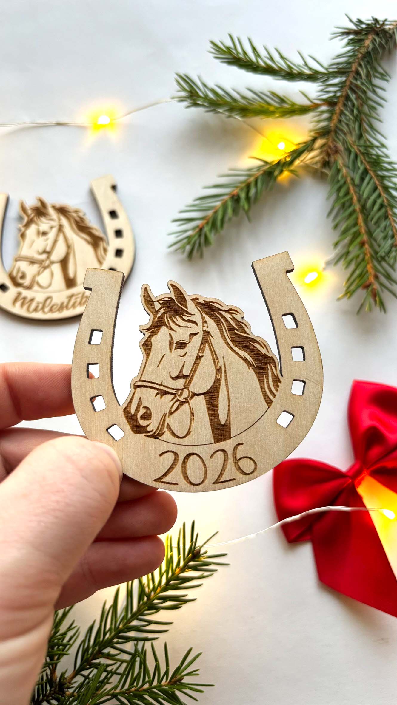 ZIRGA GADS 2026 | Personalizējams Jaunā gada rotājums ar vārdu vai vēlējumu - Image 2