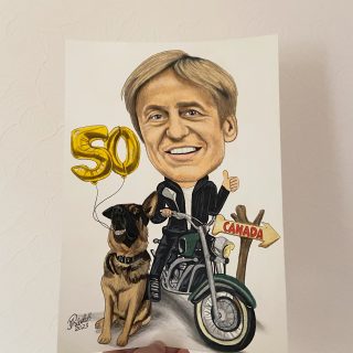 1 cilvēks A4 formātā ♥  Personalizēta karikatūra ar baltu fonu | zīmējums