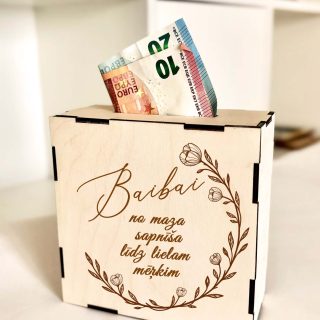 Koka krājkase | no maza sapnīša līdz lielam mērķim | mērķa krājkase ar cipariem M izmērs