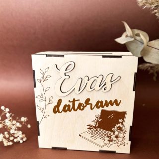 Personalizēta koka krājkase | DATORAM | mērķa krājkase ar cipariem M izmērs