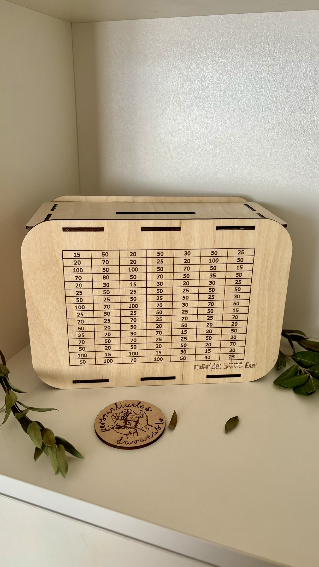 Sapņu auto iegādei | Personalizēta koka krājkase ar mērķa summu L izmērs - Image 5