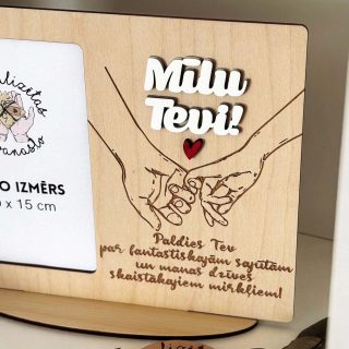 Mīlu Tevi! ♥ koka foto rāmis | personalizēta Valentīna dienas dāvana otrai pusītei