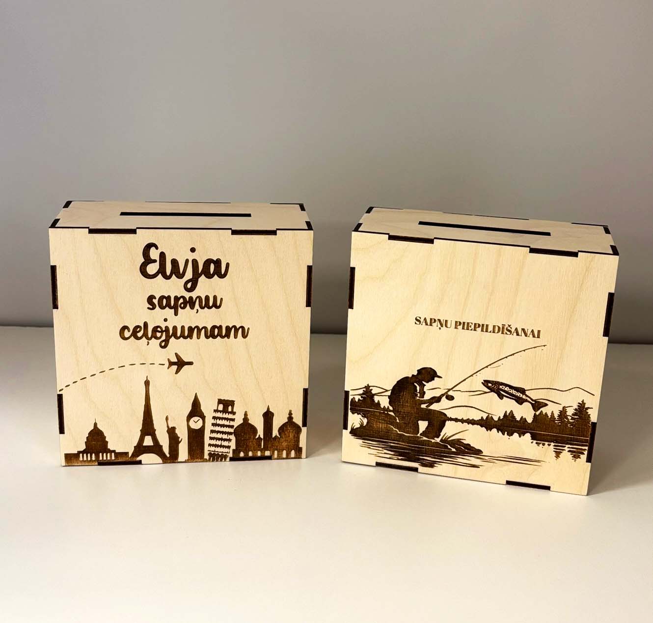 Koka krājkase | SAPŅU CEĻOJUMAM | mērķa krājkase ar cipariem M izmērs - Image 4