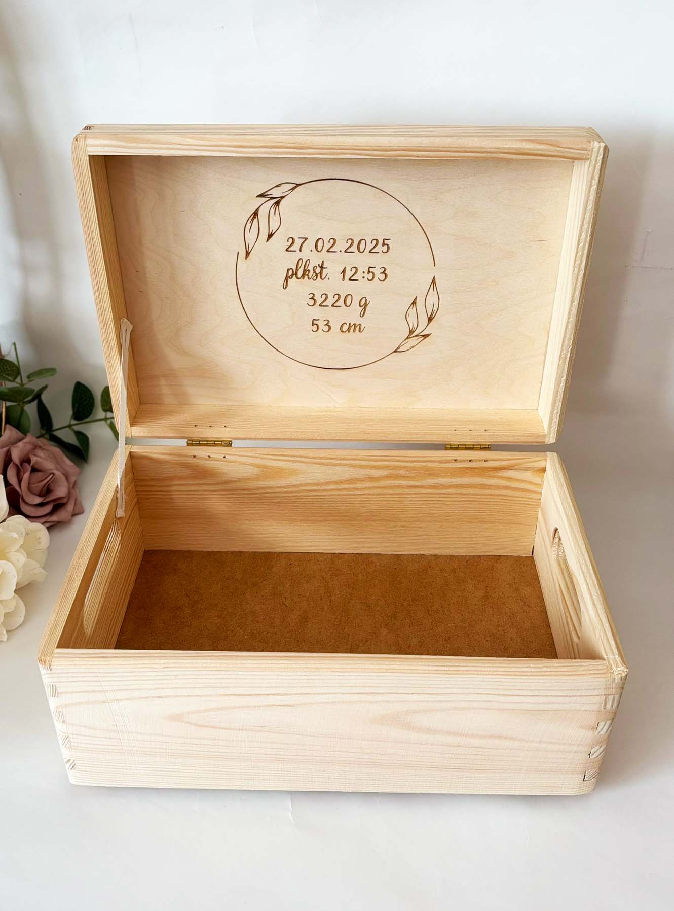 Bērnības atmiņu lādīte ♡ personalizēta koka kaste mazuļa pirmajām lietām - Image 3