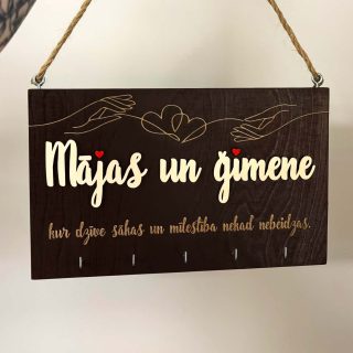 Personalizējams atslēgu pakaramais | turētājs ♥ Kur dzīve sākas un mīlestība nekad nebeidzas