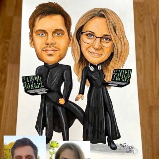 Valentīndienas karikatūra A3 formātā ar baltu fonu ♥ personalizēta dāvana otrai pusītei | sievai | vīram