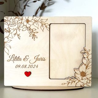 Foto rāmis kāzu bildei ar vārdiem un kāzu datumu ♥ personalizēta dāvana kāzās un kāzu jubilejā