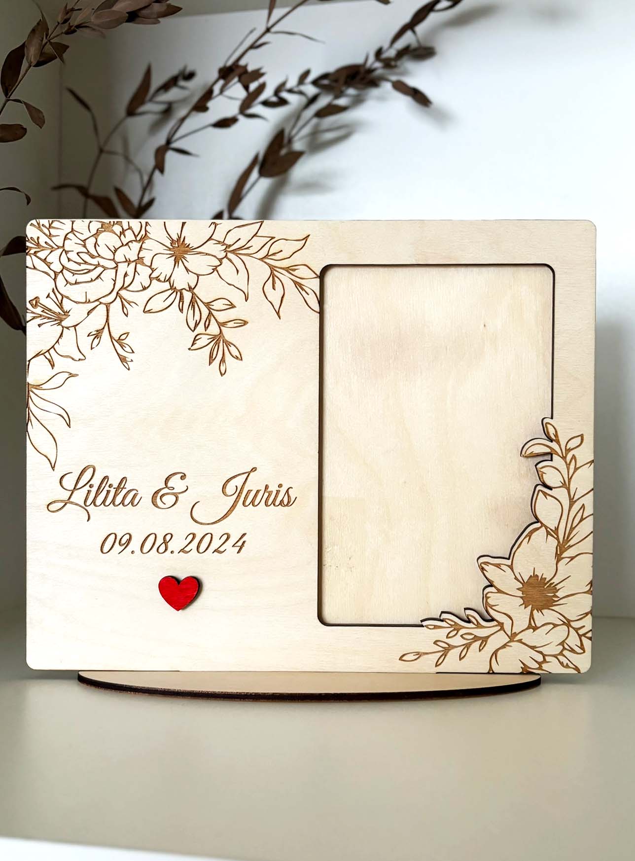 Foto rāmis kāzu bildei ar vārdiem un kāzu datumu ♥ personalizēta dāvana kāzās un kāzu jubilejā