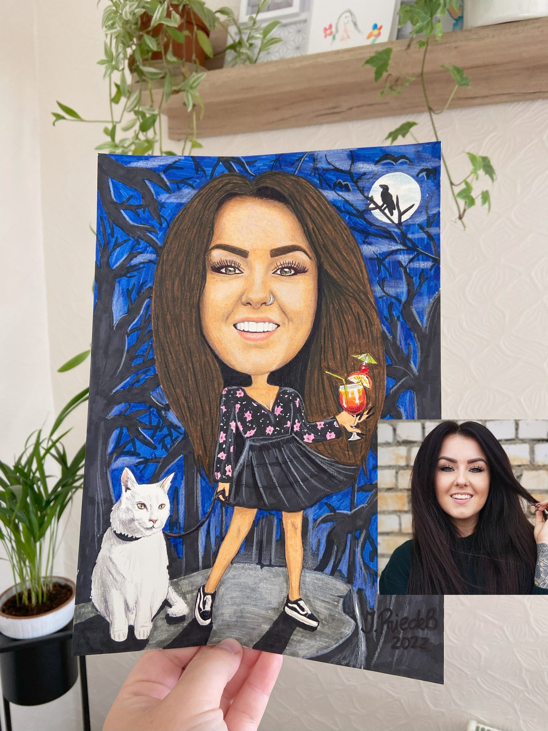 1 cilvēks A5 formātā ♥ Personalizēta karikatūra ar pildītu krāsainu fonu | zīmējums - Image 19