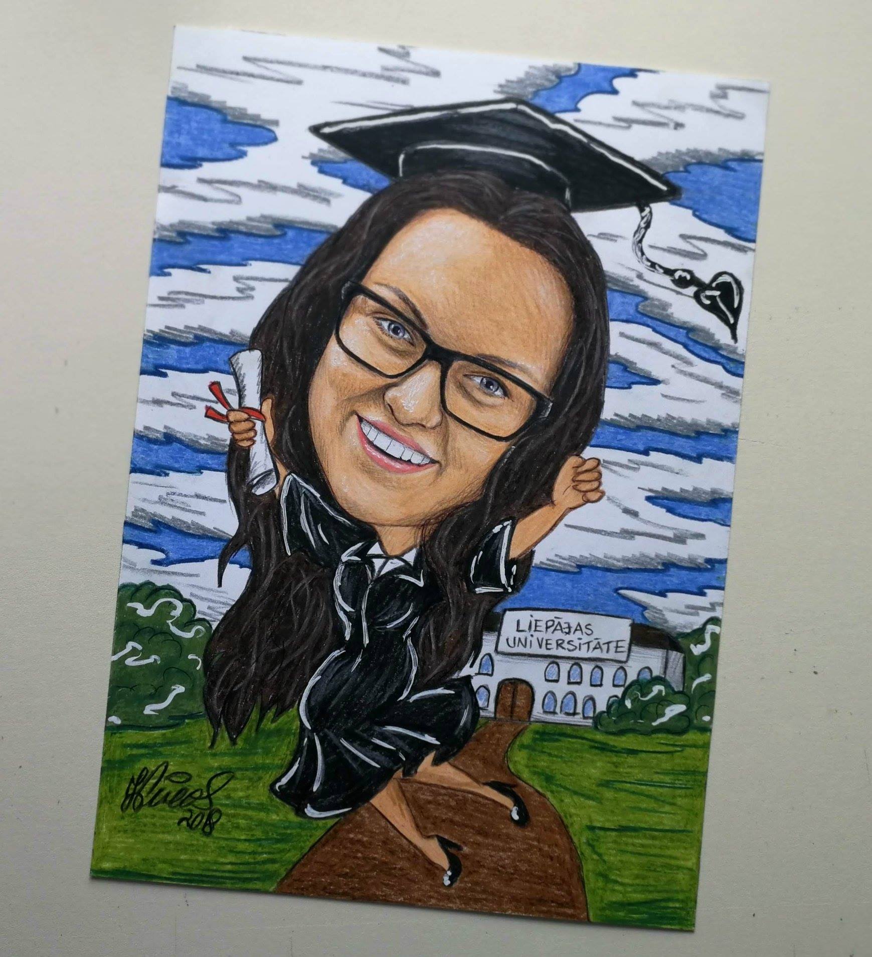 1 cilvēks A5 formātā ♥ Personalizēta karikatūra ar pildītu krāsainu fonu | zīmējums - Image 6