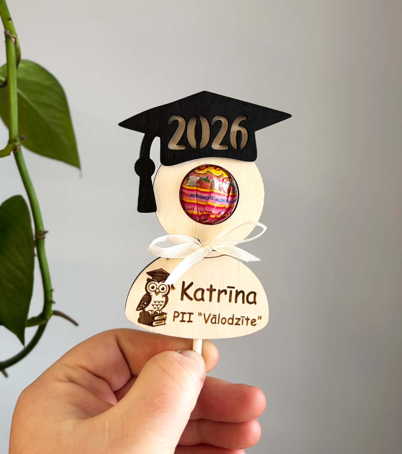 Izlaiduma balva | koka rotājums ar ievietojamu ledeni Chupa Chups ♡ Izlaiduma dāvana bērniem - Image 2