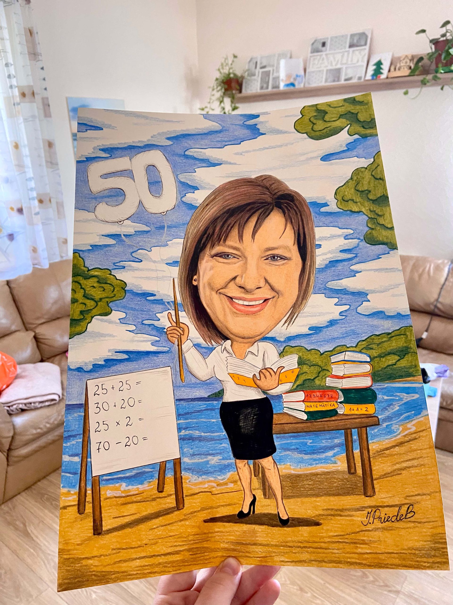 1 cilvēks A5 formātā ♥ Personalizēta karikatūra ar pildītu krāsainu fonu | zīmējums - Image 13