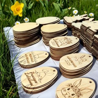 IZKRĀSO PATS ♡ Radošs Lieldienu komplekts bērniem - 10 gb krāsojamas koka oliņas